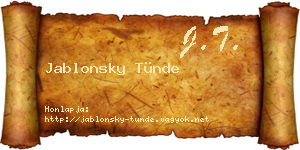 Jablonsky Tünde névjegykártya