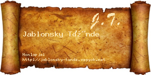 Jablonsky Tünde névjegykártya