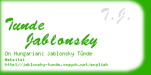 tunde jablonsky business card