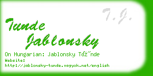 tunde jablonsky business card